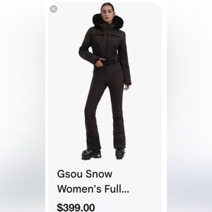 Women's Quilted Black Ski Suit-S